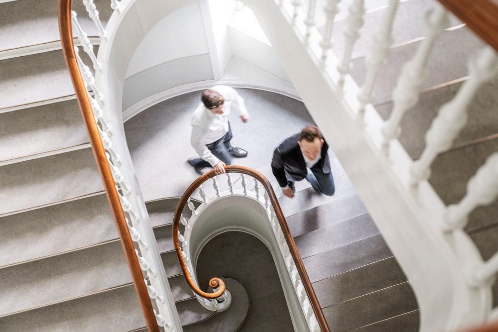 Trappeopgang ved Dansk Ejerkapital med to medarbejdere