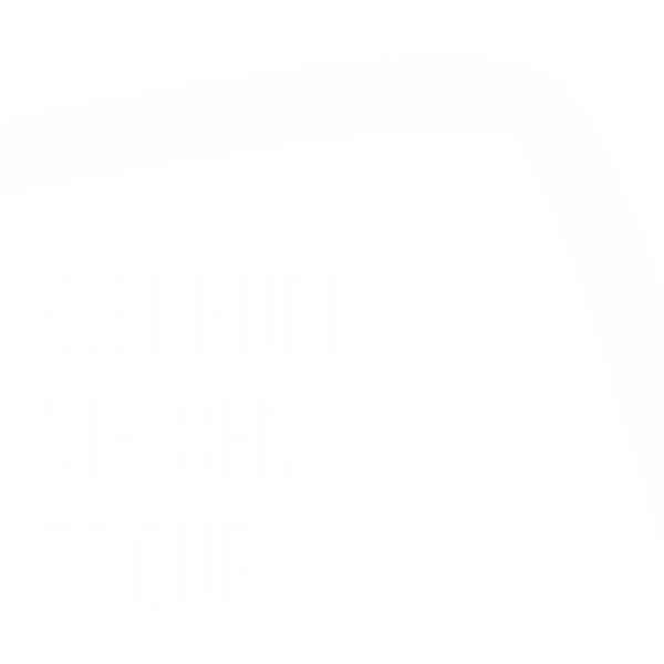 Bjerrum nielsen group logo i hvid